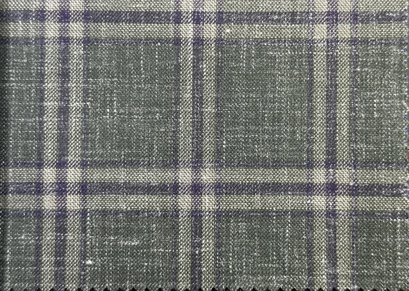 Sergio Benetti 29984 -210 Green w/ Purple Windowpane fabric swatch
